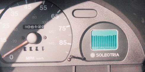 photo: dashboard with battery monitor display