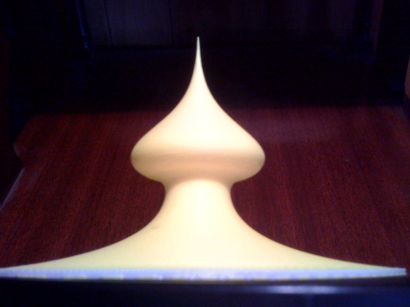 profile view of the 3-D print